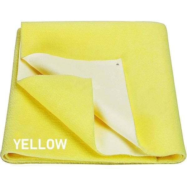 First Trend New Born Baby Quick Dry Sheet Bed Protector/Dry Sheet Waterproof and Reusable Mat-Absorbent Sheets/small- 50x70 cm (Yellow) - Image 1