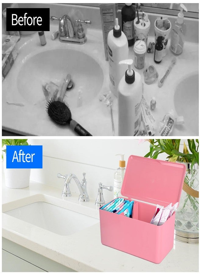 ChengFu Pad and Tampon Organizer for Bathroom,Sanitary Napkin Holder, Pad and Tampon Organizer for Period, Sanitary Napkin Storage Container, Light Pink - Image 5