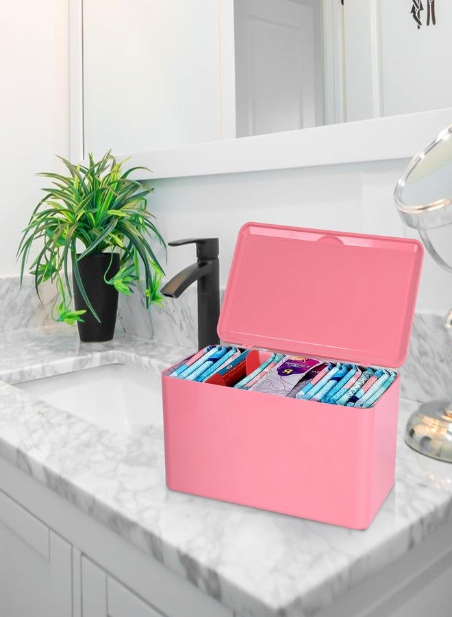 ChengFu Pad and Tampon Organizer for Bathroom,Sanitary Napkin Holder, Pad and Tampon Organizer for Period, Sanitary Napkin Storage Container, Light Pink - Image 3