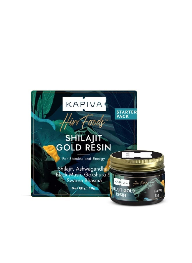 Kapiva Shilajit/Shilajeet Gold Resin - 10g | 500mg/Serving | 20 Servings | Boost Muscle Growth & Stamina | Contains 24 Carat Gold | 100% Ayurvedic - Image 1