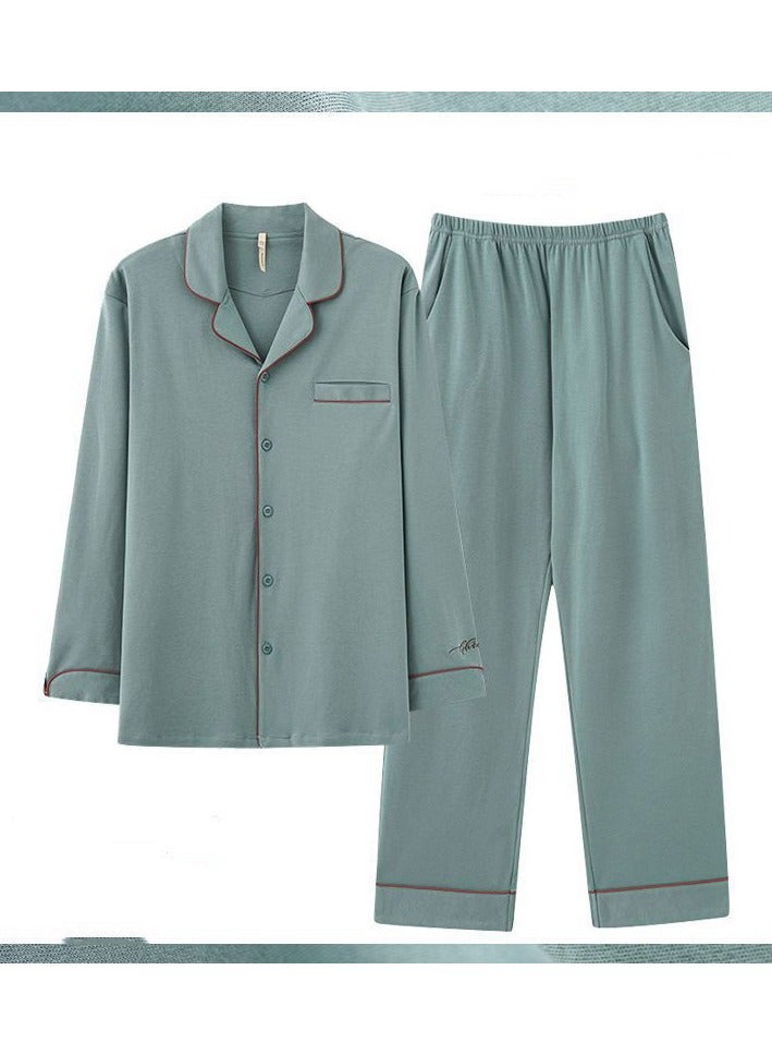 Men's Pajama Set, Cotton Long Sleeve Two-Piece Casual Pajamas  - Image 1