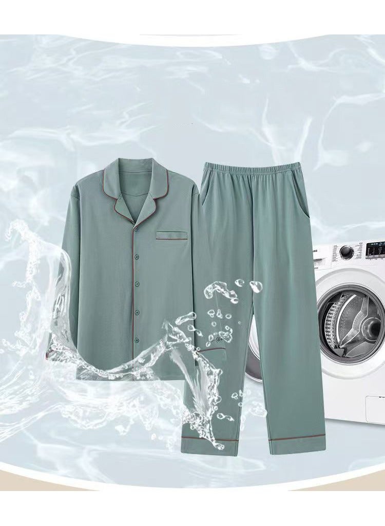 Men's Pajama Set, Cotton Long Sleeve Two-Piece Casual Pajamas  - Image 4