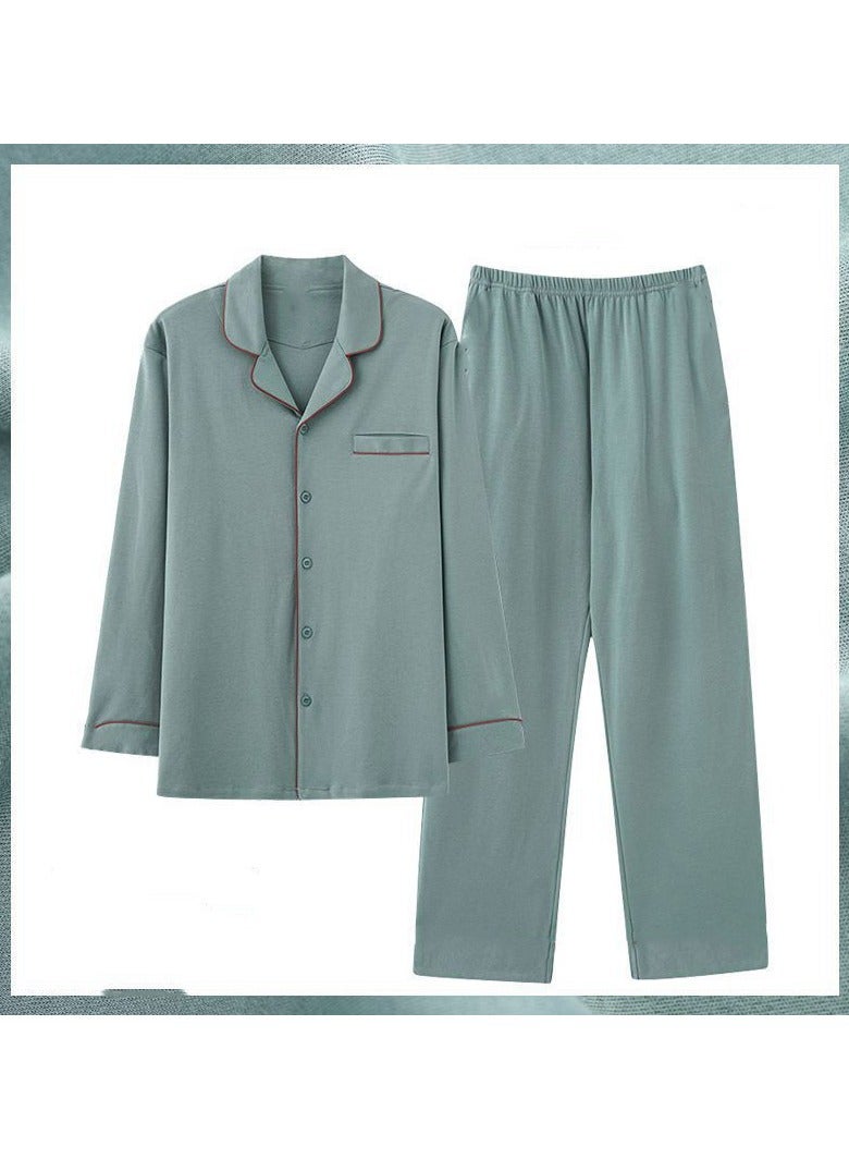 Men's Pajama Set, Cotton Long Sleeve Two-Piece Casual Pajamas - Image 2