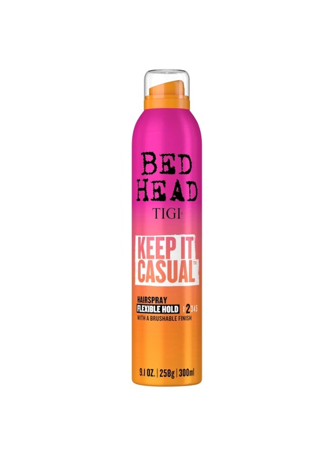 TIGI بخاخ الشعر TIGI Bed Head Keep It Casual، تثبيت مرن مع لمسة قابلة للتسريح للتحكم في التجاعيد والثبات، 9.1 أونصة - Image 1