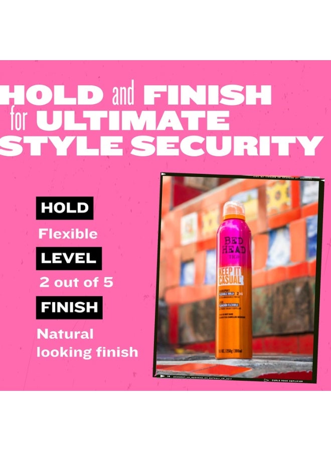 TIGI بخاخ الشعر TIGI Bed Head Keep It Casual، تثبيت مرن مع لمسة قابلة للتسريح للتحكم في التجاعيد والثبات، 9.1 أونصة - Image 4