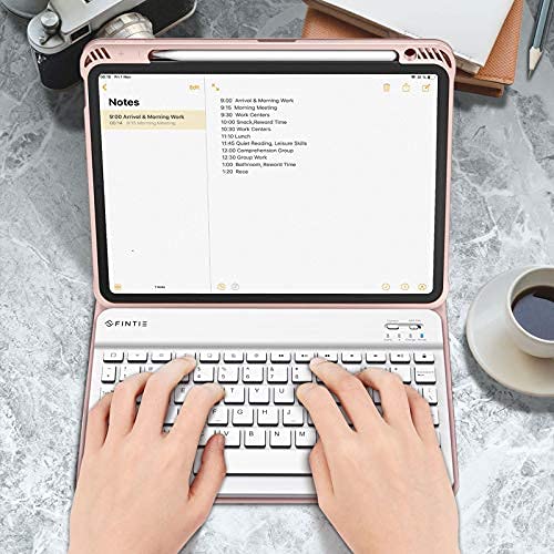 FINTIE Keyboard Case for iPad Air 11-inch M3 (2025) / M2 (2024), iPad Air 5th (2022) / 4th Generation 10.9 Inch - Soft TPU Cover w/Magnetically Detachable Bluetooth Keyboard, Rose Gold - Image 2