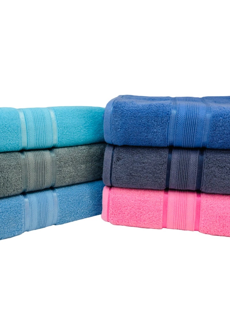 Hayat DESIGN-2- 6 Piece Bath Sheets 80 x 160 cm Super Soft , Fast Absorbent & Quick Dry Towels 445-GSM -Assorted Colours - Image 2