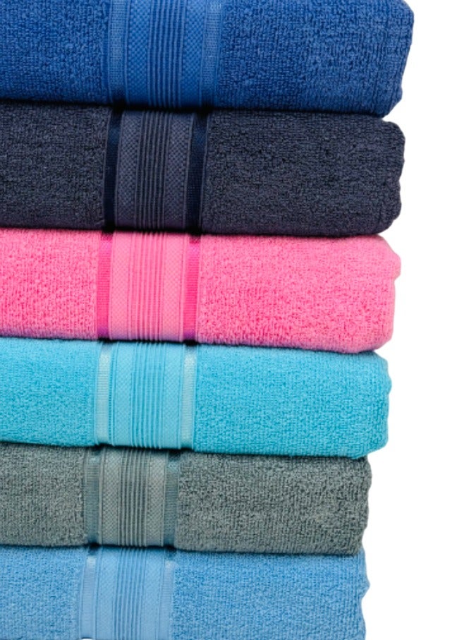 Hayat DESIGN-2- 6 Piece Bath Sheets 80 x 160 cm Super Soft , Fast Absorbent & Quick Dry Towels 445-GSM -Assorted Colours - Image 3
