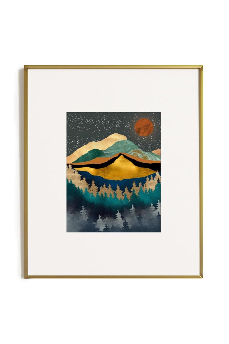 YUMKNOW Boho Mountain Wall Decor - Unframed 12x16 - Image 1