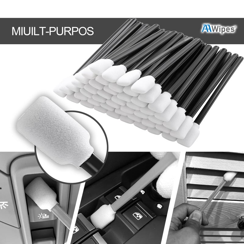 AAwipes Foam Swabs (200 pcs, 5.25", Black) - Lint Free Foam Tip Swab Cleanroom Sponge Stick Detailing Lab Swabs for Camera, Inkjet Printer, Optical Lens, Optical Equipment (C714BLK) - Image 4