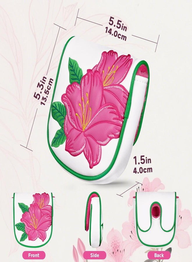 LZFAN Golf DF3 Mallet Putter Cover Golf Club Head Cover Golf Head Cover Driver Flower Embroidery - Image 5