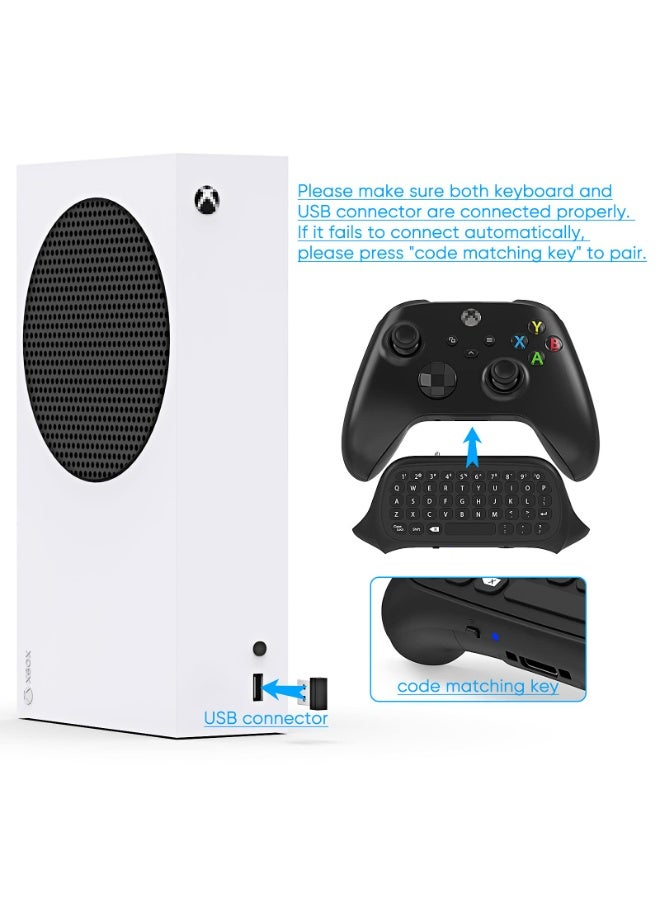 دوبي لوحة مفاتيح لجهاز تحكم Xbox Series X/S، وجهاز تحكم Xbox One/S، ولوحة ألعاب صغيرة QWERTY بتردد 2.4 جيجاهرتز مع منفذ صوت/سماعة رأس لجهاز تحكم Xbox Series X/S - أسود - Image 5