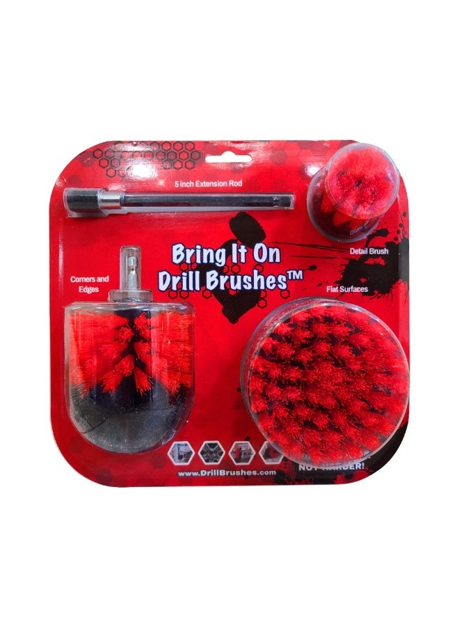 Bring it On! 3-Piece Medium Stiffness Drill Brush Set Red and Black 22 x 10 x 24 cm 2010 - Image 1