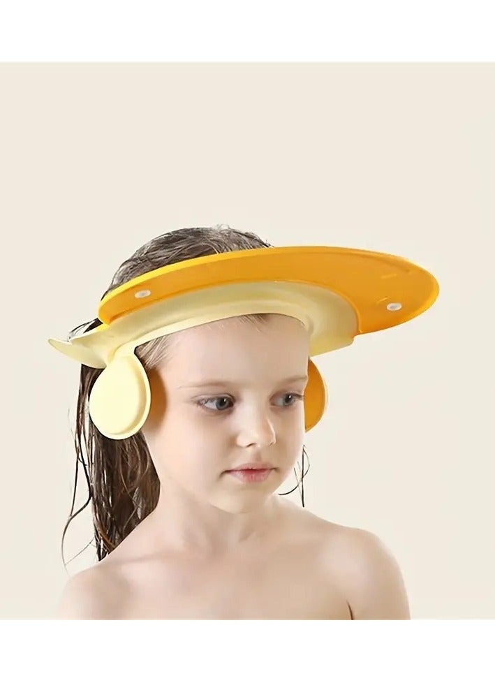 Little tots Baby Shower Cap, Bathing Cap, Adjustable Visor Hat, Safe Shampoo Shower Bathing Protection Bath Cap For Toddler Baby Kids Children Yellow color