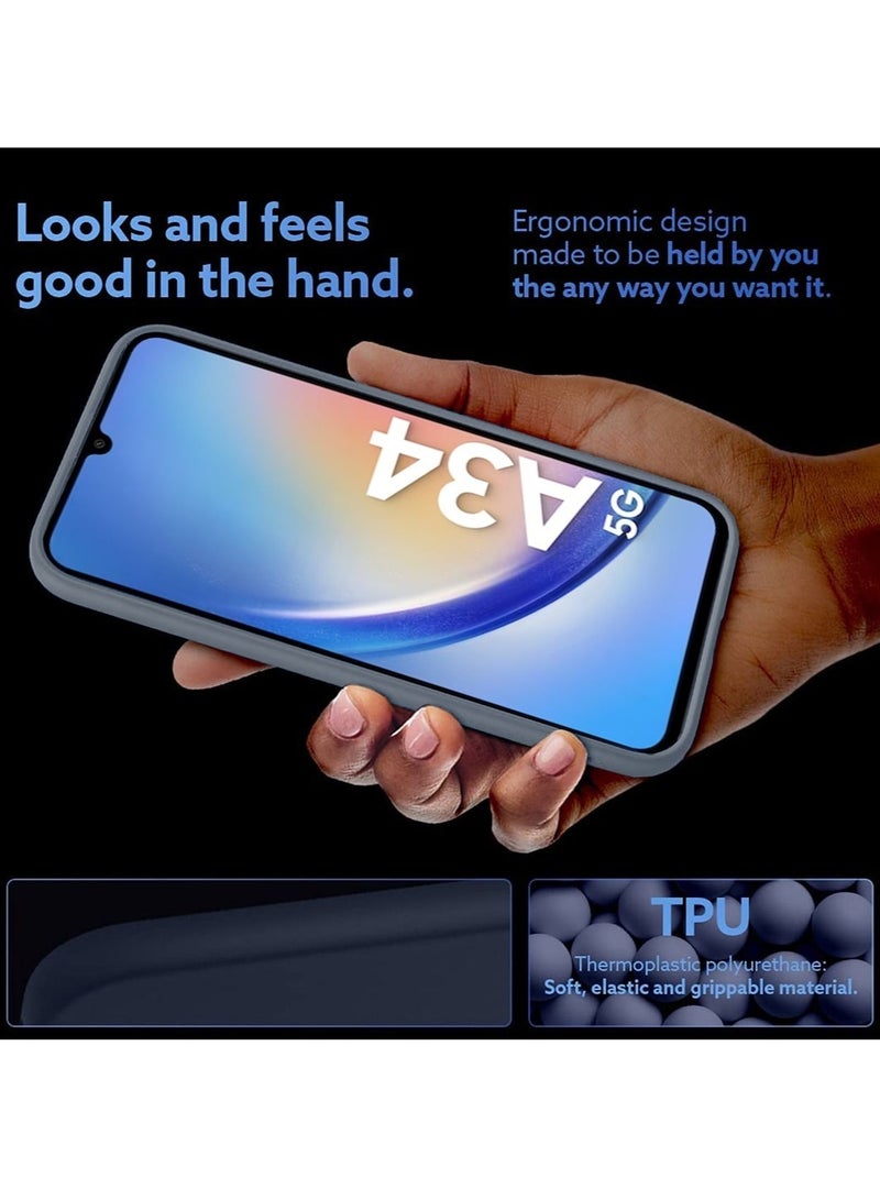 دبليو تيك قبضة يد قابلة للطي مغناطيسية بحزام معصم قبضة الإصبع مع غطاء حديدي مدمج لهاتف Samsung Galaxy A34 5G 2023 رمادي - Image 2