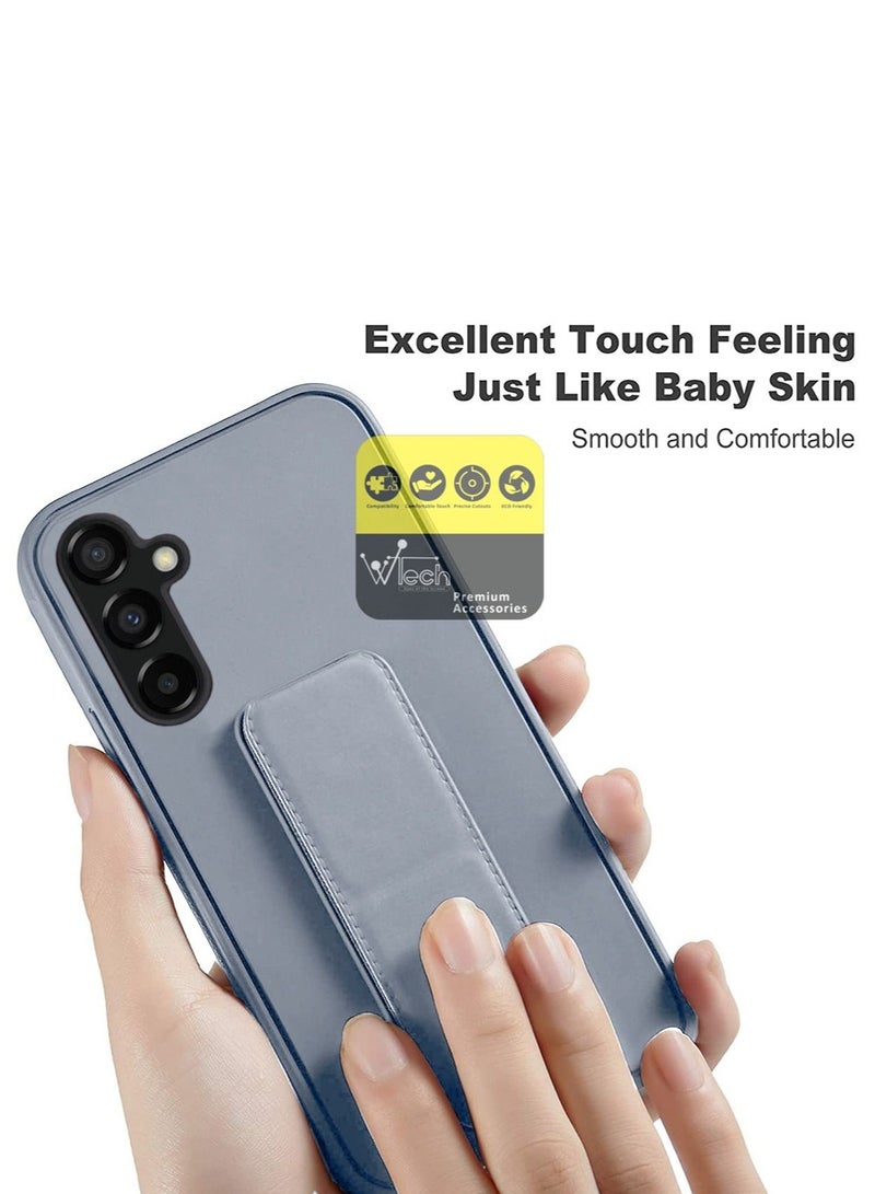 دبليو تيك قبضة يد قابلة للطي مغناطيسية بحزام معصم قبضة الإصبع مع غطاء حديدي مدمج لهاتف Samsung Galaxy A34 5G 2023 رمادي - Image 5