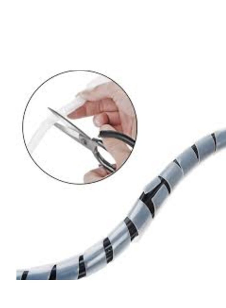 KNP KNP White Spiral Cable Wrap 24 MM is a versatile and durable solution designed to organize and protect electrical cables wires and hoses in various environments.  - Image 2