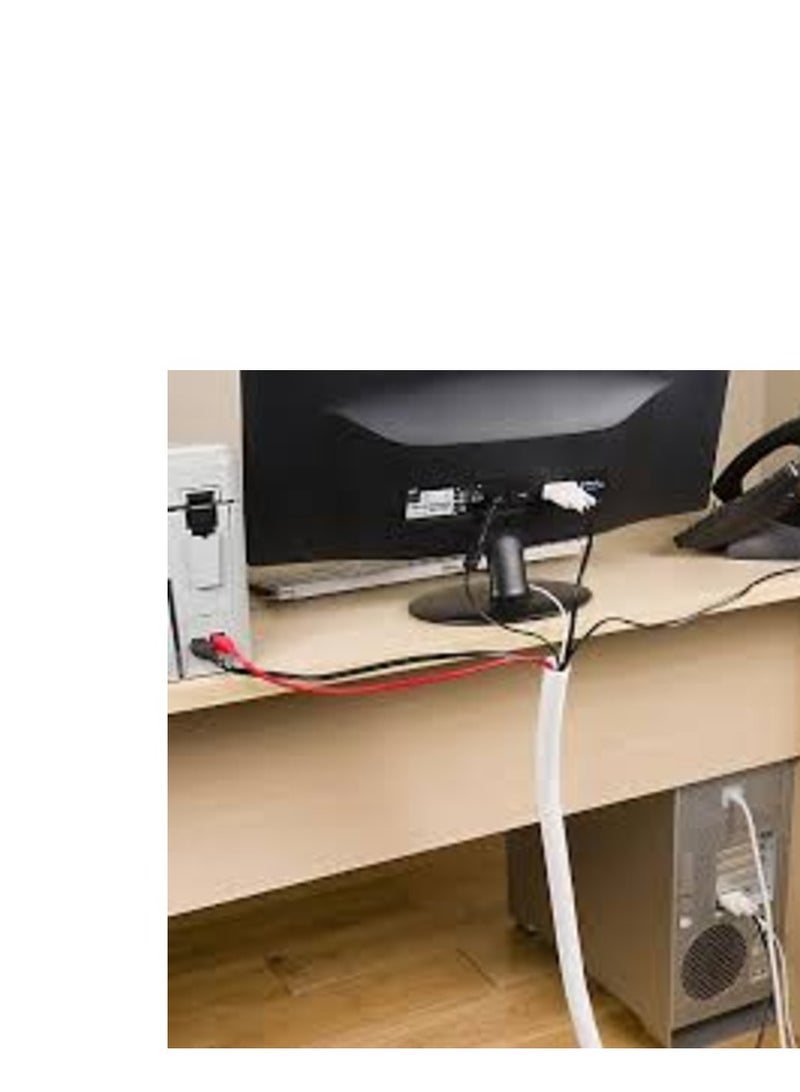 KNP KNP White Spiral Cable Wrap 24 MM is a versatile and durable solution designed to organize and protect electrical cables wires and hoses in various environments.  - Image 4