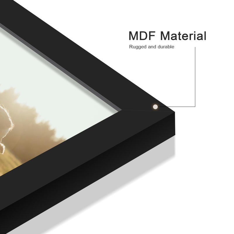 Abtgt 20x27 Picture Frame Set of 3, Display Pictures 16x24 with Mat or 20x27 without Mat, Poster Frame for Wall Mounting Display, Black - Image 4