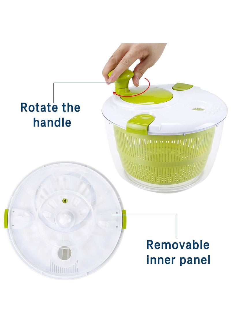 Large Salad Spinner (5 Quarts) – Quick Dry Design for Fruits, Vegetables & Lettuce – Effortless Drying for Tastier Salads & Faster Food Prep  - Image 4