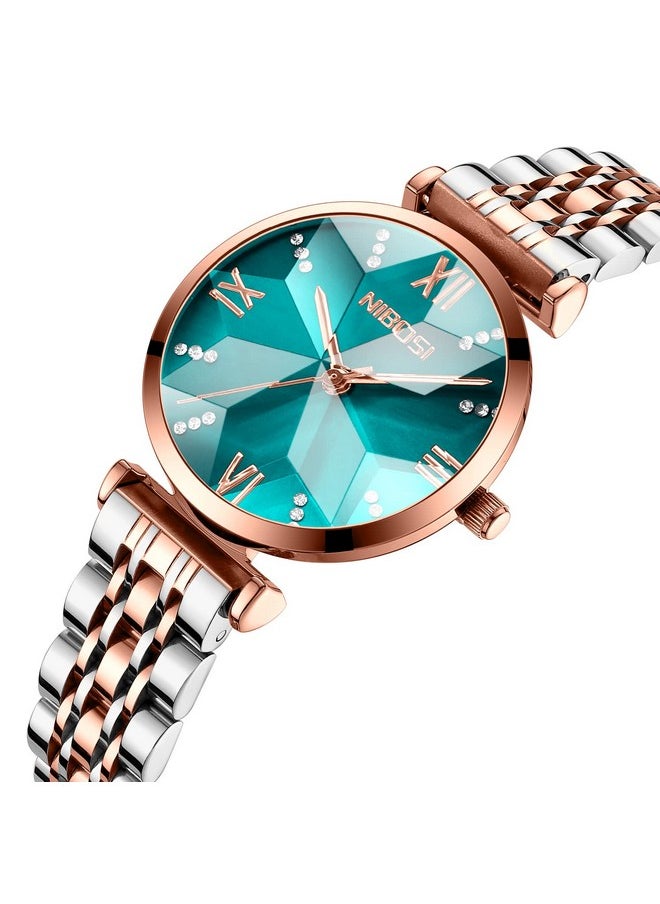 NIBOSI - NIBOSI Women Stainless Steel Watches Analog Rose Gold Band and Square Dial Women's Watch for Girls&Miss&Ladies Diamond Studded with Stylish Watches Waterproof - Image 1