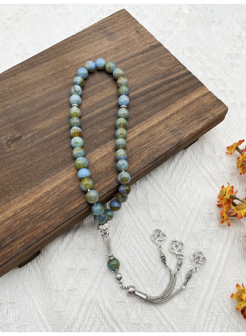 33 سبحة صلاة من اليشم الطبيعي تسبيح/ 10 مم - Image 2