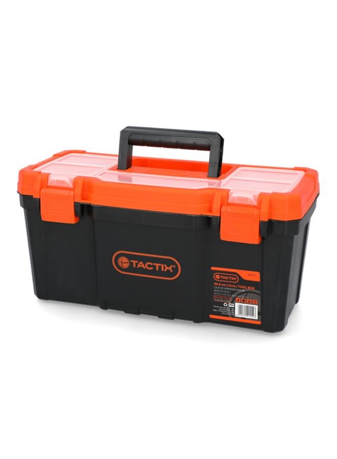 Tactix 40.8cm Plastic Tool Box Orange and Black - Image 2