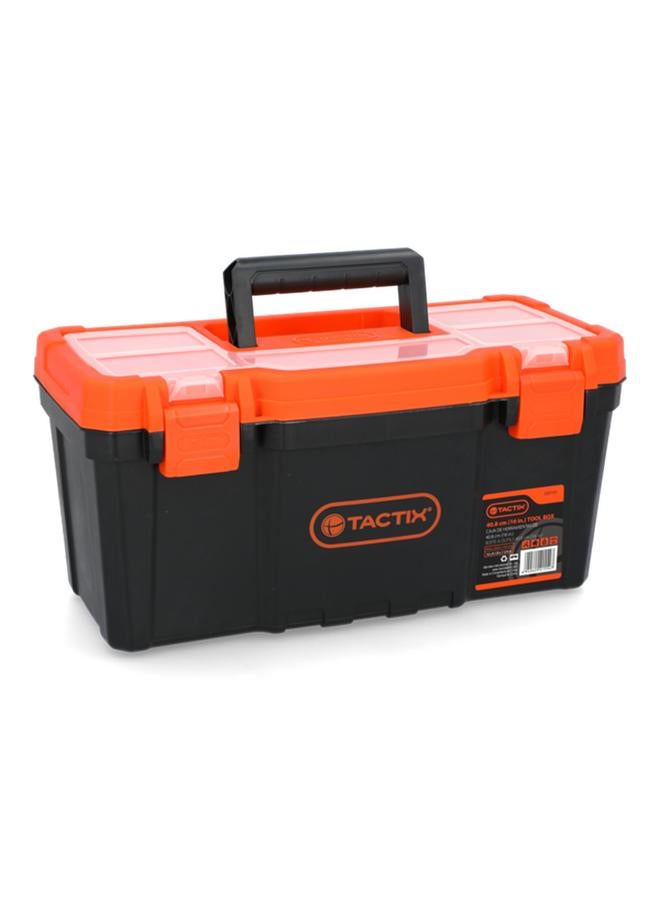 Tactix 40.8cm Plastic Tool Box Orange and Black - Image 3