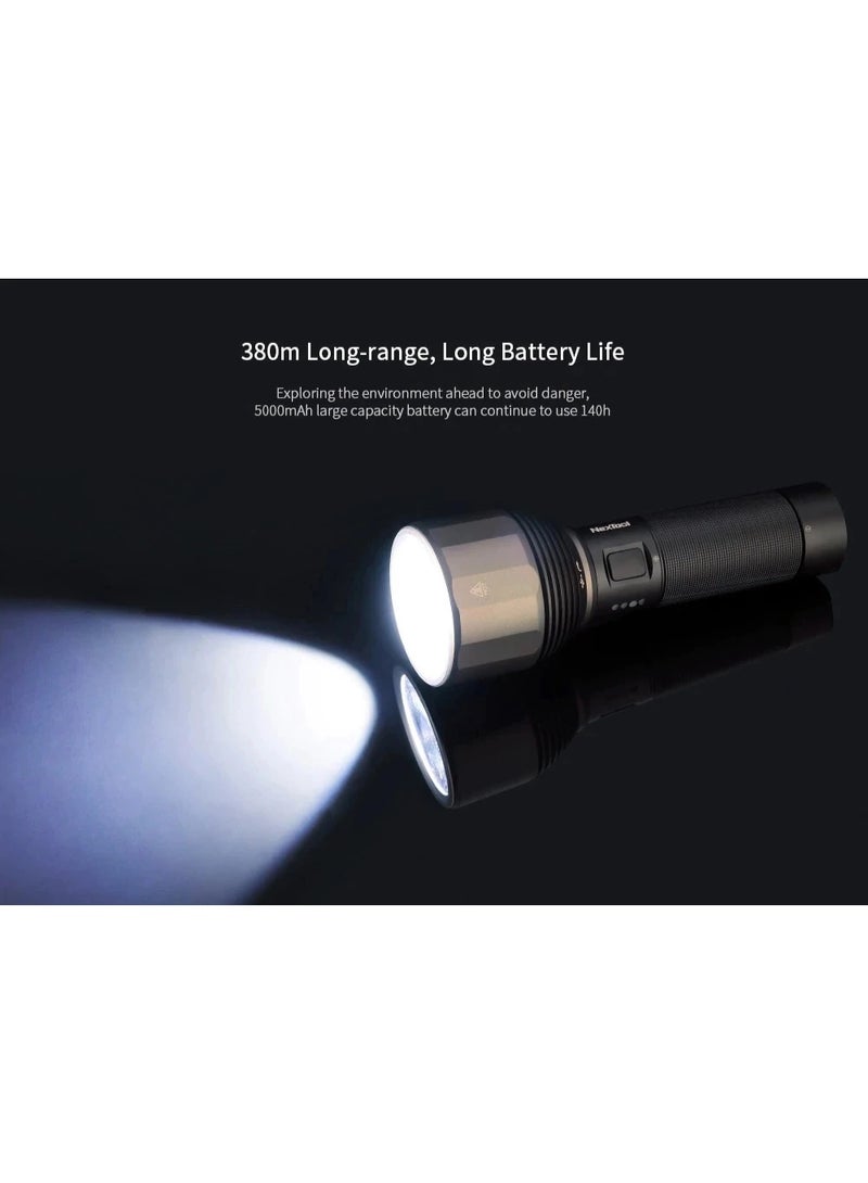 نكستول مصباح يدوي Nextool Mi Youpin Torchlight، مقاوم للماء بمعيار IPX7، مزود بمنفذ شحن Type-C، سطوع يصل إلى 2000 لومن ومدى إضاءة حتى 380 متر، يستخدم LED من نوع XHP50.2، مثالي للتخييم (طرازات NE0126 وNE0134). - Image 4