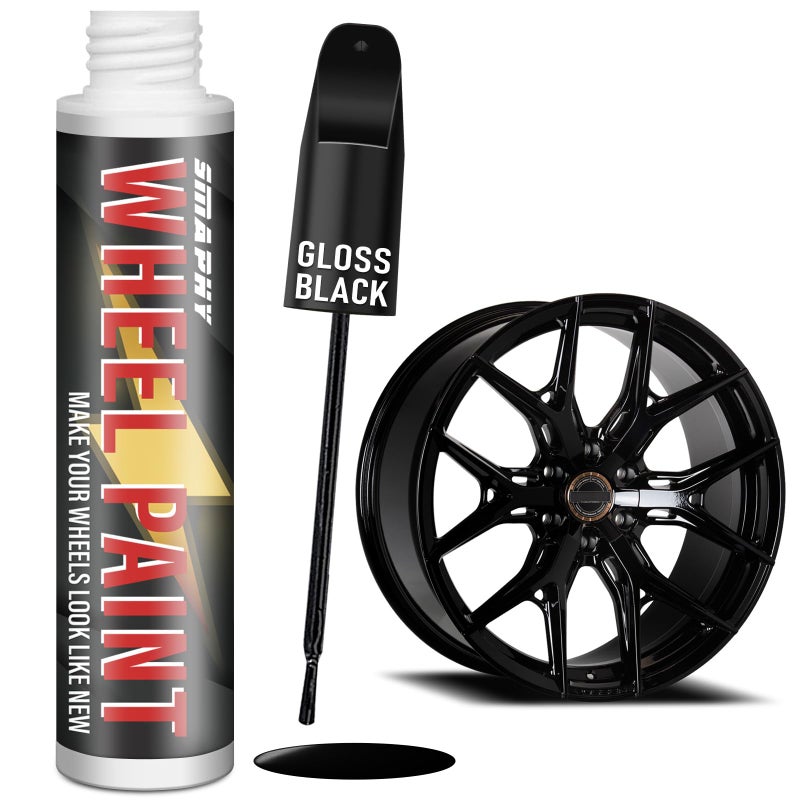 Black Edge Touch Up Paint, Quick and Easy Wheel Repair Paint, Car Wheel Touch Up Paint, Black Car Wheel Repair Paint, Universal Rim Color (Gloss Black)