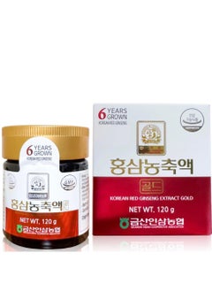 Korean 100% Pure Red Ginseng Extract Gold, 6 Years Grown , Enhance level of immunity, relieves fatigue , support cardiovascular health, zero sugar , 120g , 1g per serving  1 to 3 times daily.