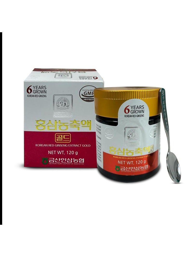 Korean Ginseng of Samjiwon - Korean 100% Pure Red Ginseng Extract Gold, 6 Years Grown , Enhance level of immunity, relieves fatigue , support cardiovascular health, zero sugar , 120g , 1g per serving  1 to 3 times daily. - Image 1
