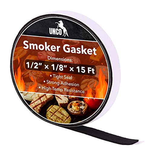 UNCO Smoker Gasket - 15 Ft, 1/2"X1/8", High Temp Grill & BBQ Gasket - Image 1