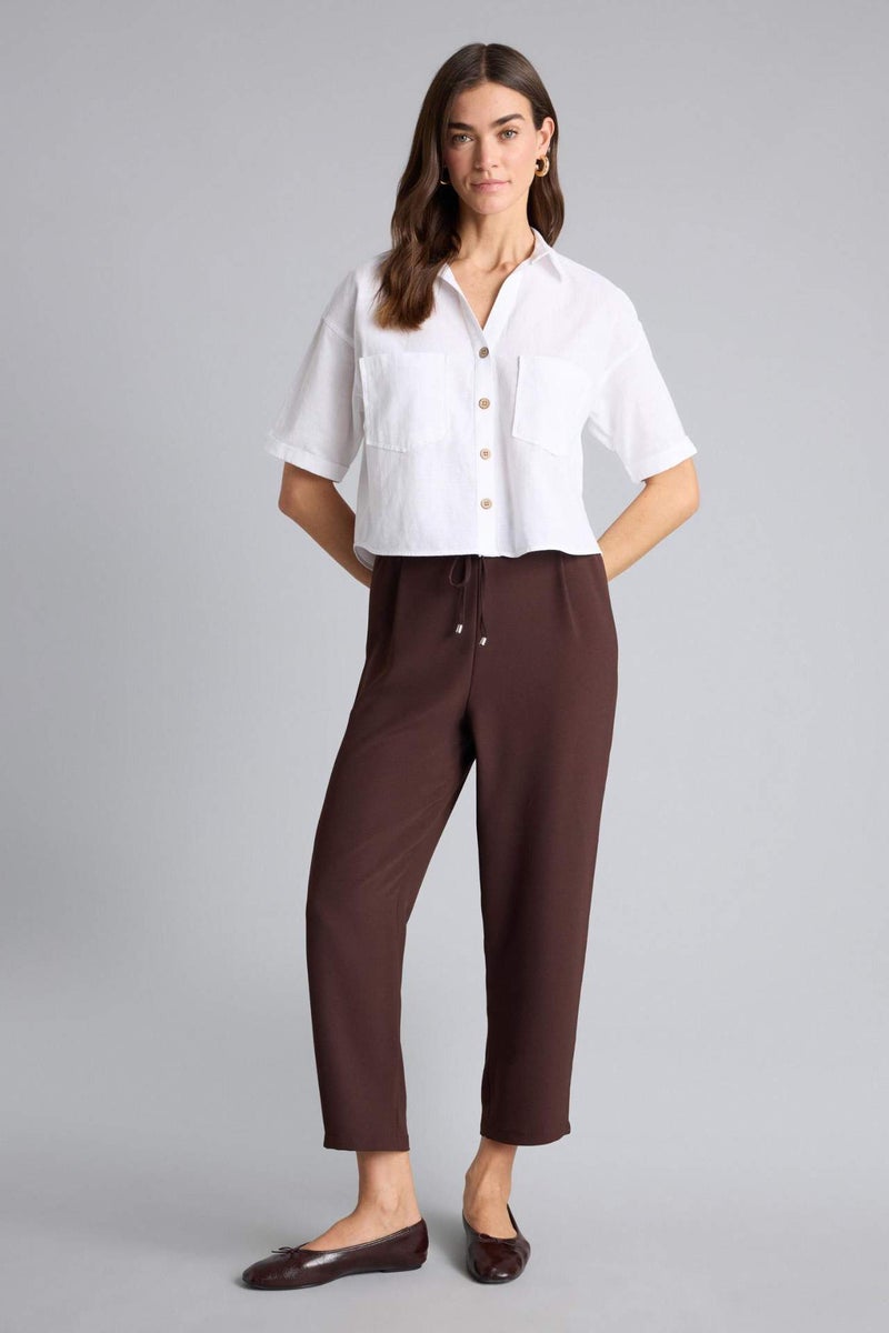 DeFacto Boxy Fit Shirt Collar Linen Blended Short Sleeve Shirt - Image 2