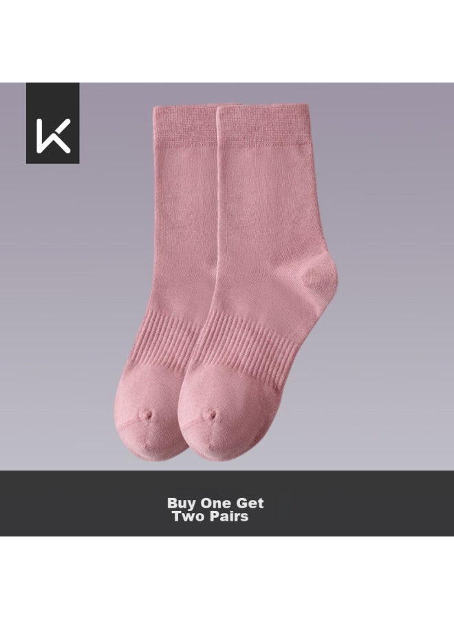 Keep Professional Comprehensive Training Socks For Men And Women, Sports Sweat-wicking Quick-drying Elastic Comfortable Mid-calf Socks, Women's Pink - Image 1