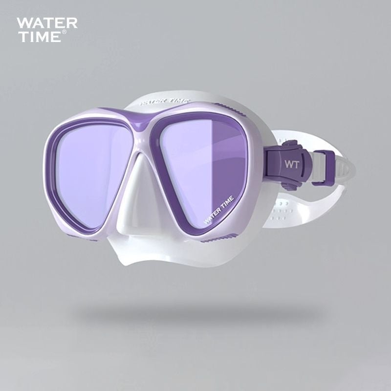 WATERTIME مجموعة الغوص للبالغين من ووترتايم - قناع و أنبوب تنفس تحت الماء مضاد للضباب والاختناق - Image 1