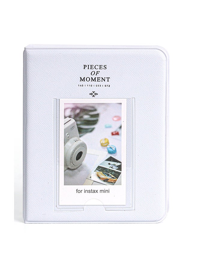 O Ozone 64 Pockets Photo album for with Fujifilm Instax Mini 12 11 9 8+ 8 7s 25 26 50s 70 90/ Instant Printer Film Instant Camera & Name Card- Clay White - Image 1