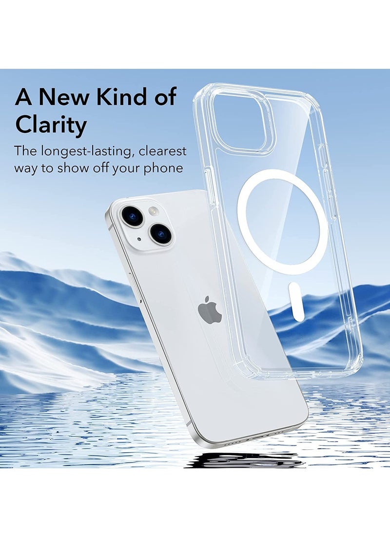 ELTRAZONE - MagSafe, Krystec Clear Magnetic Phone Case [Ultra-Yellowing Resistant], Shockproof Military-Grade Protection, HaloLock Cover for iPhone 14 Plus, Clear - Image 1