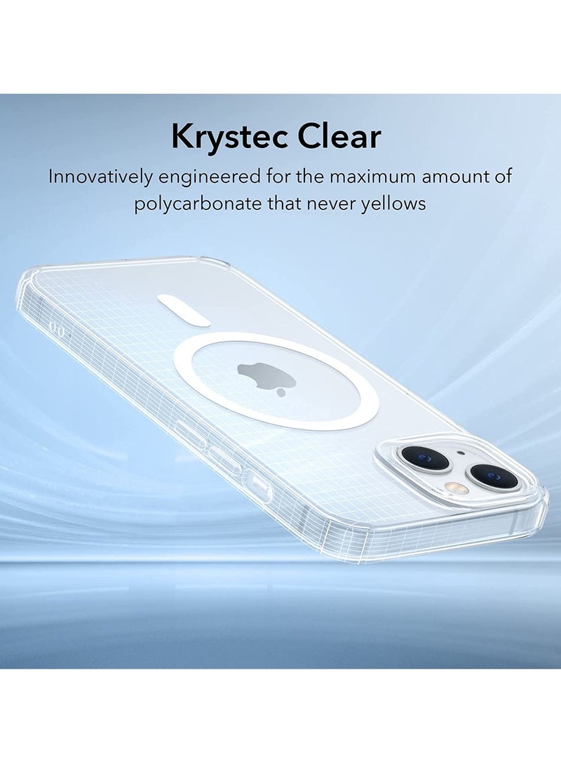 ELTRAZONE - MagSafe, Krystec Clear Magnetic Phone Case [Ultra-Yellowing Resistant], Shockproof Military-Grade Protection, HaloLock Cover for iPhone 14 Plus, Clear - Image 1
