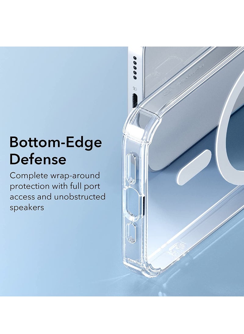 ELTRAZONE - MagSafe, Krystec Clear Magnetic Phone Case [Ultra-Yellowing Resistant], Shockproof Military-Grade Protection, HaloLock Cover for iPhone 14 Plus, Clear - Image 1