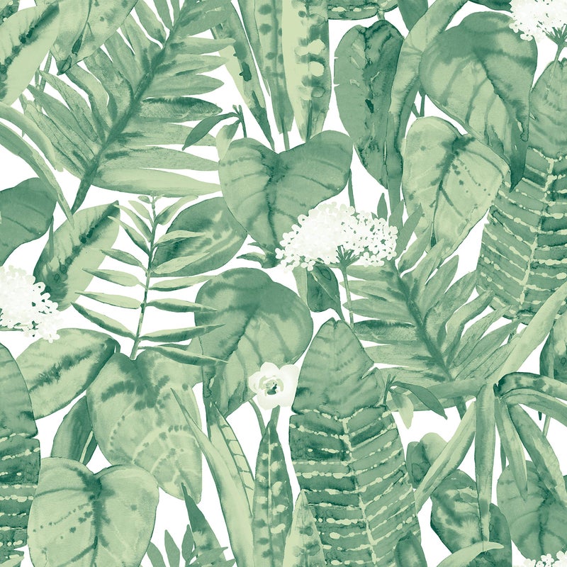 Tempaper Jungle Green Tropical Removable Peel and Stick Wallpaper 205 in X 165 ft Made in the USA