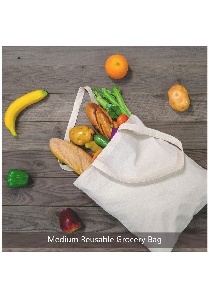 Y&D - 5 Pack Economical Cotton Tote Bag Lightweight Medium Reusable Grocery Shopping Cloth Bags Suitable for DIY Advertising Promotion Gift Activity - Image 1