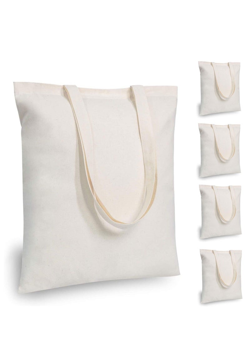 Y&D - 5 Pack Economical Cotton Tote Bag Lightweight Medium Reusable Grocery Shopping Cloth Bags Suitable for DIY Advertising Promotion Gift Activity - Image 1