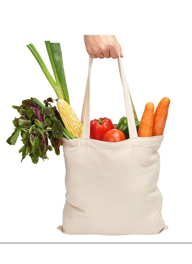 Y&D - 5 Pack Economical Cotton Tote Bag Lightweight Medium Reusable Grocery Shopping Cloth Bags Suitable for DIY Advertising Promotion Gift Activity - Image 1