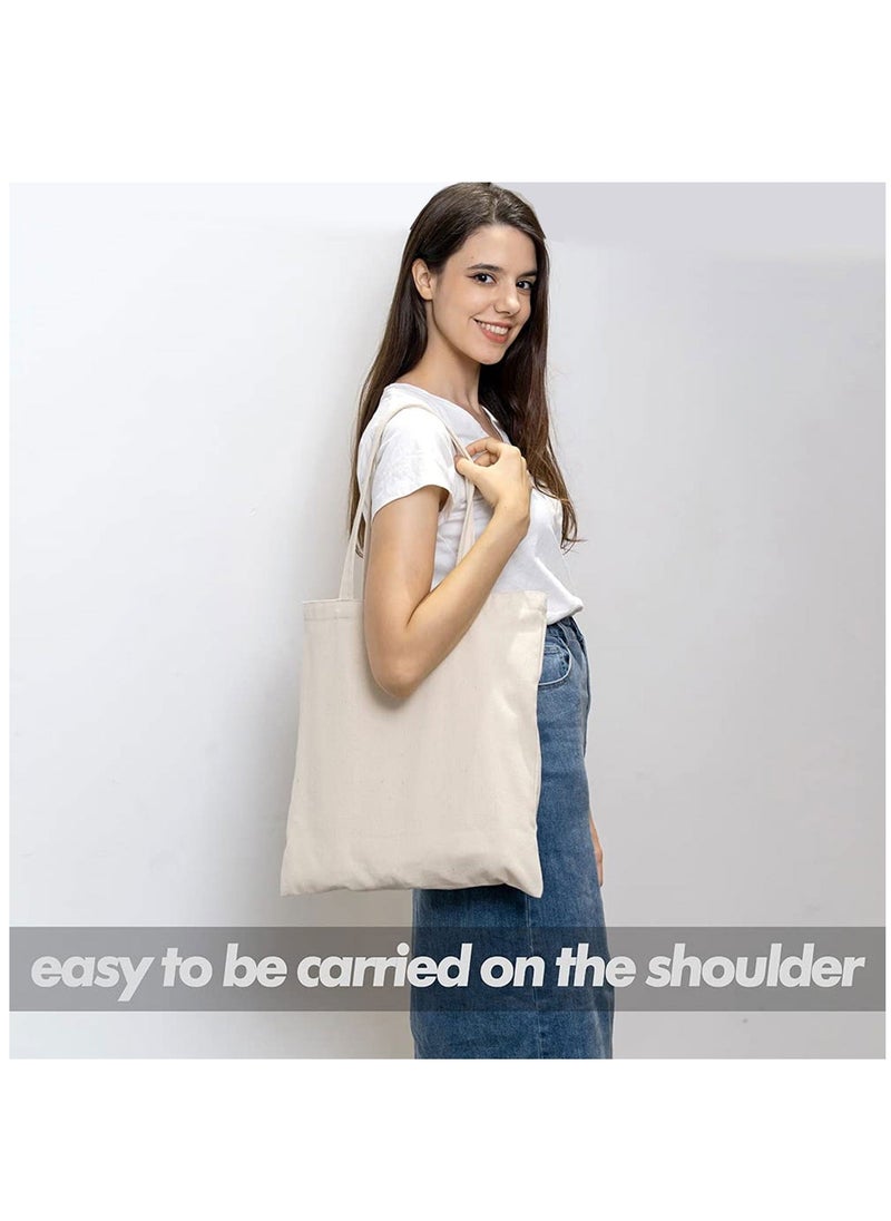 Y&D - 5 Pack Economical Cotton Tote Bag Lightweight Medium Reusable Grocery Shopping Cloth Bags Suitable for DIY Advertising Promotion Gift Activity - Image 1