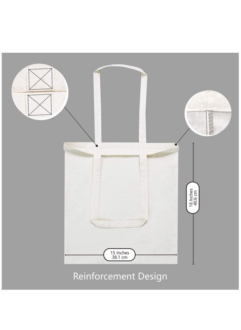 Y&D - 5 Pack Economical Cotton Tote Bag Lightweight Medium Reusable Grocery Shopping Cloth Bags Suitable for DIY Advertising Promotion Gift Activity - Image 1