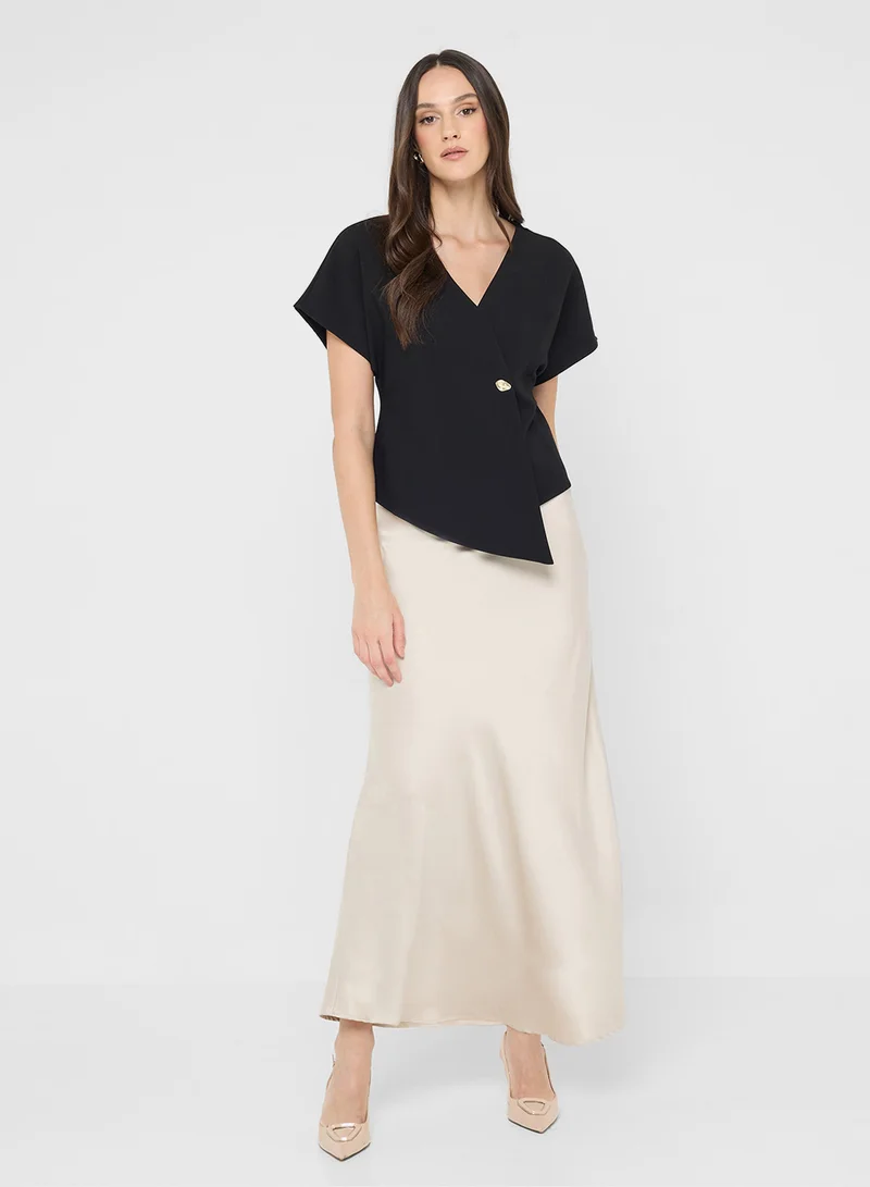 VERO MODA Satin Bias Detail Skirt