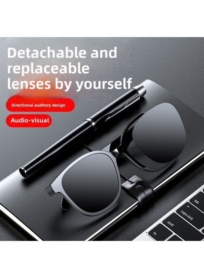 Direct Sales Bluetooth Smart Glasses Air Conduction Glasses Bluetooth Sunglasses Can Listen To Music To Answer The Phone-Color:Black - Image 5