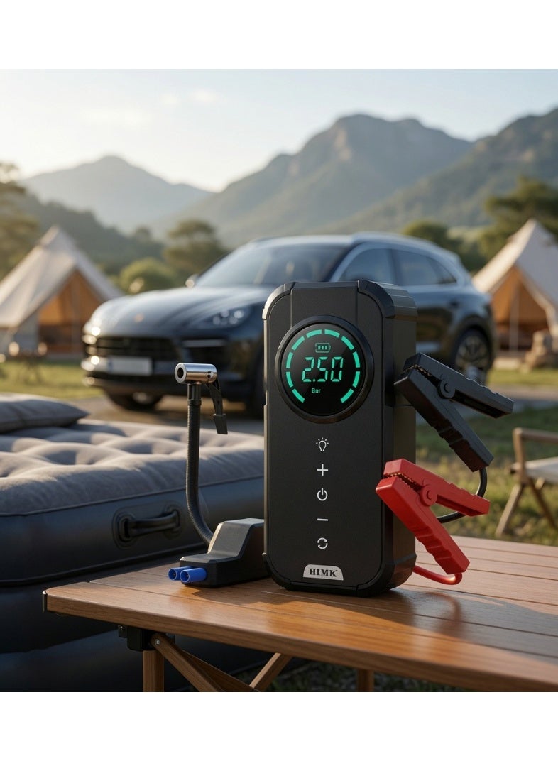 ELTRAZONE MK-326 Portable Digital Air Compressor Tire Inflator, 12000mAh Rechargeable Air Pump, 150 PSI Cordless Electric Tyre Pump with LCD Display, USB Type-C Fast Charging, LED Flashlight & Jump Starter for Car, Bike & Motorcycle - Image 4