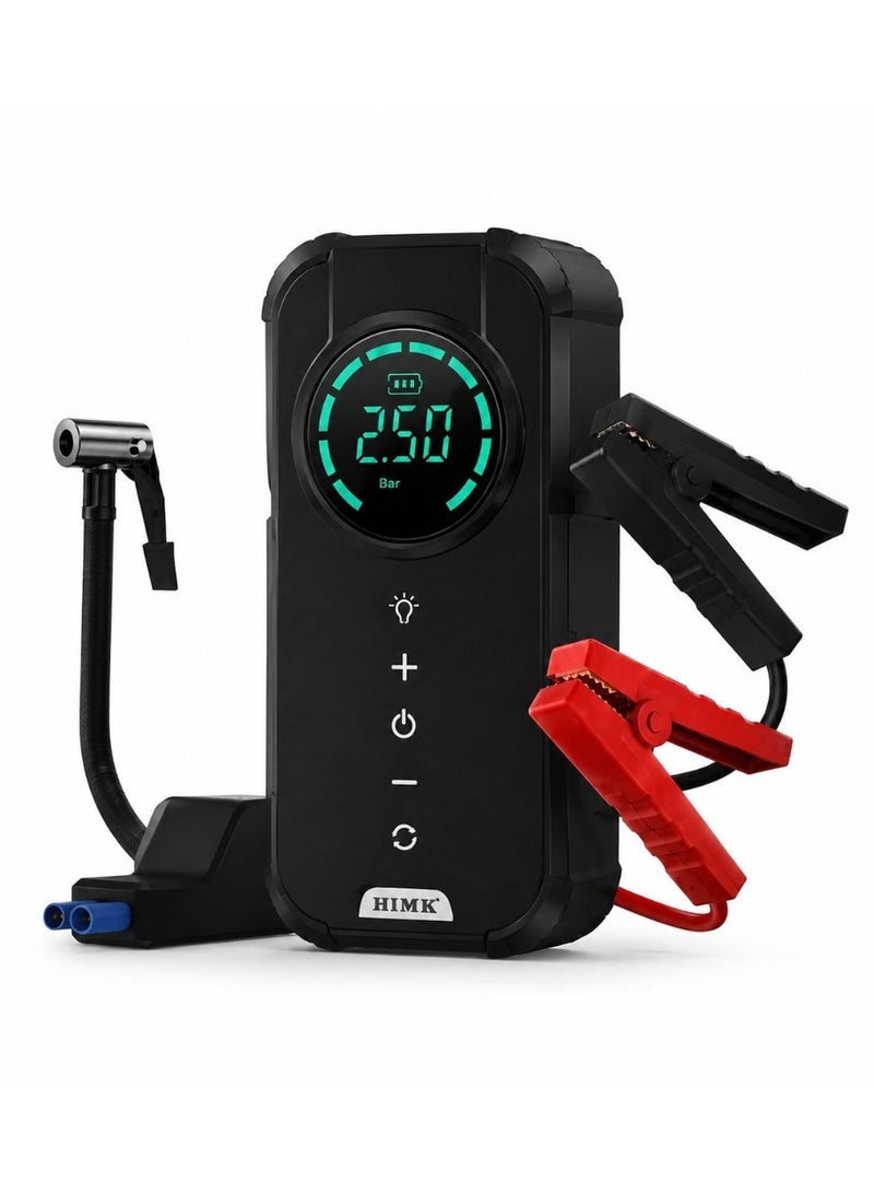 ELTRAZONE MK-326 Portable Digital Air Compressor Tire Inflator, 12000mAh Rechargeable Air Pump, 150 PSI Cordless Electric Tyre Pump with LCD Display, USB Type-C Fast Charging, LED Flashlight & Jump Starter for Car, Bike & Motorcycle - Image 1